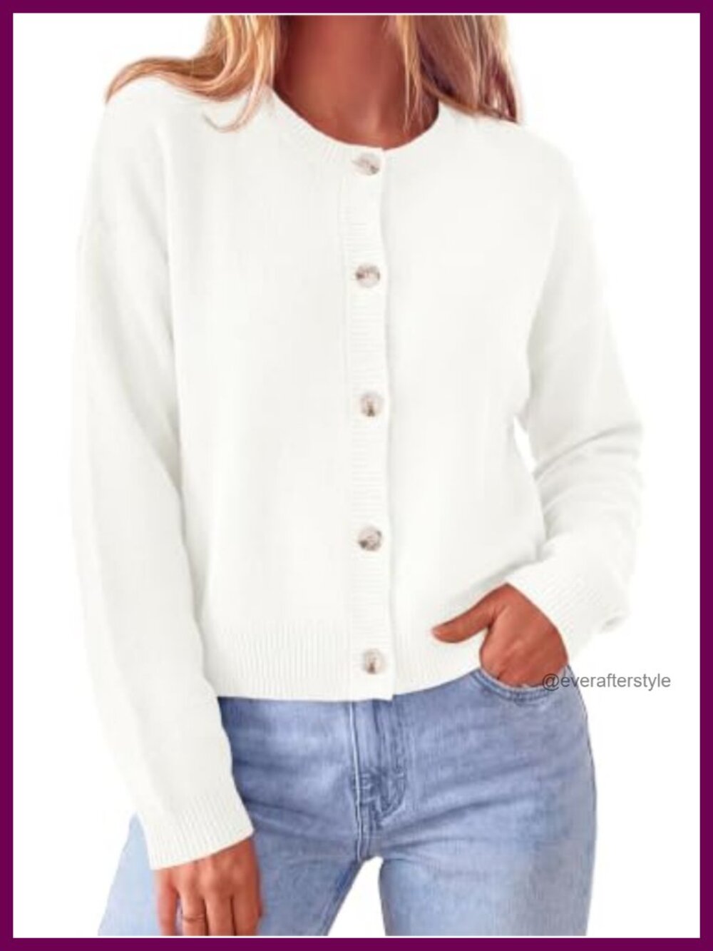 Women's Cropped Cardigan Sweater Button Down Long Sleeve Acrylic Knit